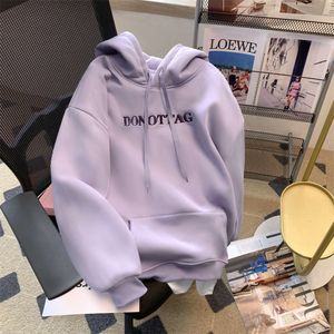 Sweats à capuche pour femmes Sweatshirts Guangzhou treize rangées Vente chaude Lait Doux Gluant Violet Lettre Brodée Sweat à capuche pour femmes Automne et hiver Western