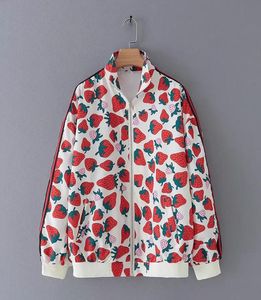 Chaquetas para mujer, chaqueta femenina de primavera y otoño, chaqueta bonita con estampado de frutas, chaqueta de manga larga kawaii de fresa para chica dulce 6199223
