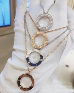 joyería para mujer helado collares colgantes cristal titanio acero cadena chapada en oro estilo de oficina diseñador fiesta del día de San Valentín personalizar amor collar de piedras preciosas