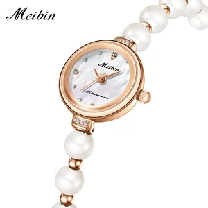 Femme Luxury Luxury TOUT TEMPERAMENT EMTRAYE Quartz Watch Pearl Natural Stone Bracelet Watch