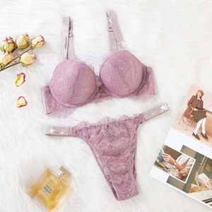 Sets de sujetadores de lencería para mujeres Vs Push Up Bra Set Lace y Panty Sexy Women's Bordery Deep V Lingerie Buena calidad Pretty Underwear 737