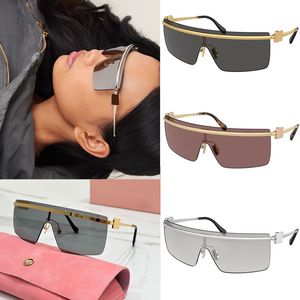 Gafas de sol sin marco cuadradas de lujo para mujer Gafas rectangulares de una pieza de alta calidad Diseñador Moda T espejo de escenario Gafas de sol resistentes a UV400 con caja SMU50Z