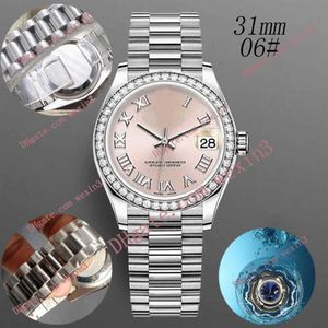 Reloj de lujo para mujer, acero inoxidable, alta precisión, máquina de barrido automático, pulsera de movimiento, relojes impermeables, 31 mm, romano alphab212e