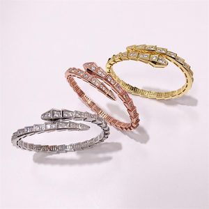 joyería para mujer para hombre pulseras de serpiente oro rosa diseñador brazalete tenis diseño de lujo joyería regalos plata primavera mujer creativa moda serpiente pulsera de diamantes