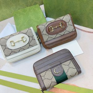 Porte-cartes unisexe pour femmes et hommes, porte-monnaie de styliste en cuir avec fermeture éclair, petit portefeuille pour dames, porte-clés, Mini Fannypack de luxe, sac d'argent