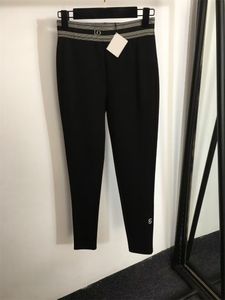 Para mujer Imprimir letra medias pantalones moda negro otoño capris ajustados mujeres diseñador de algodón polainas flacas cintura elástica ropa de mujer
