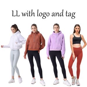 WOMEN SCUBA HALTH ZIP SOLDIE Diseñador Leggings Sweinshirt Definir etiqueta bordada para mujeres gimnasios Sets activos deportivos al aire libre Tamaño de jogging 2-12 ropa activa con capucha