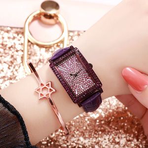 Moda retro de las mujeres Luz informal de lujo de alto grado Cinturón de diamante de diamante Reloj de cuarzo impermeable B8