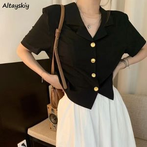 Costumes de femmes Blazers Black Femmes Vintage Chic Loose Office Dames Summer Summer Style Casual Allmatch CHEMPS CHAMENT CHAMENT CHAMPE INS 230817