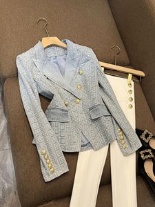 BS171 Womens Suits Blazers Tide officiel parisstyle designer luxurystyle Jacket Double-Breasted Partner entrepreneur Slim Plus Size Clothing