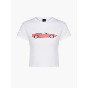 Camiseta de mujer 23SS Realización Par Mujeres Diseñador THOCHA CAR RED RET Digital Estampado Tops Copas de manga corta Entrega