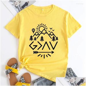 T-shirt t-shirts pour femmes Dieu est plus grand que les hauts et les bas Tshirt Vintage Femme Christian Jésus Tee Shirt Top Drop Lipt Otro7