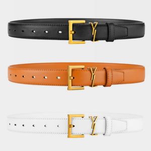 Cinturón de diseñador YSLLLLLS de cuero genuino de alta calidad para mujer Cinturón de botón de aguja de cuero de vaca de alta gama Cinturón con vestido y jeans SAINT LAURENTs YSL