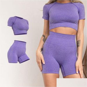 Femmes Survêtements Casual Sexy Designer Lounge Wear Côtelé Deux Pièces Halter Top Débardeur Bref Femmes Setwomens Livraison Directe