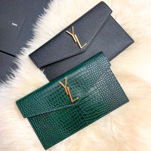 Para mujer UPTOWN sobre con solapa Monederos Bolsos de embrague Carteras de caviar para hombre Cross Body Hombro Bolsos de diseñador Patrón de cocodrilo de lujo Bolso de cuero Lady Totes Bolsa de viaje