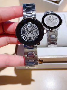 Montre Femme Designer Classique Full Diamond Watch 36mm Mouvement Boîtier en Acier Inoxydable Bande Montres en Verre de Cristal