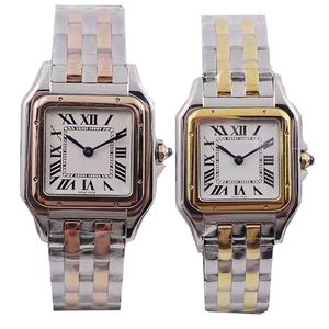 reloj para mujer relojes de diseño panthere de alta calidad 22 27 mm movimiento de cuarzo oro rosa Oro Plata color Zafiro Impermeable Deportes montre rectangular Reloj de pulsera