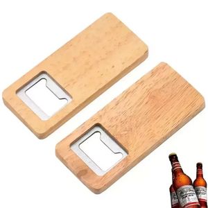 Ouvre-bouteille de bière en bois Manche en bois Tire-bouchon Ouvreurs carrés en acier inoxydable Bar Accessoires de cuisine sxmy26