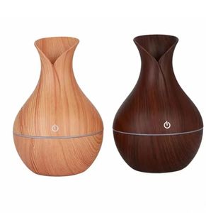 Humidificateur essentiel de Grain de bois, diffuseur d'huile aromatique, humidificateur d'air ultrasonique en bois, Mini lumières LED USB à la mode pour la maison et le bureau