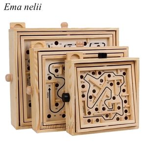 En bois 3D Balle Magnétique Labyrinthe Puzzle Jouet Boîte En Bois Amusant Cerveau Main Jeu Défi Équilibre Jouets Éducatifs pour Enfants Adulte 201218