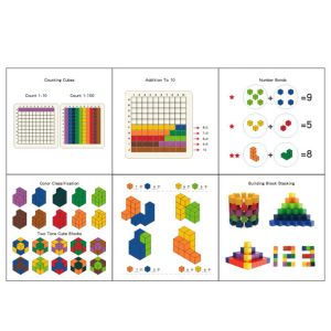 Blocs de construction en bois des cerveaux teasers colorés 3d Cubes russes empiling blocs jouet éducatif avec sac de rangement cadeau de jouet parfait