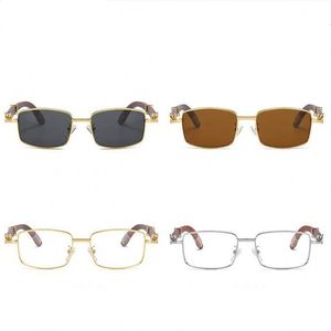 Lunettes de soleil design en bois lunettes de luxe pour hommes femmes lunettes rectangle sans cadre gafas de sol nuances noires classiques concepteurs de lunettes de soleil sonnenbrille