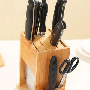 Porte-couteau de cuisine en bois porte-outil de rack de rangement multifonctionnel support de couteau en bambou accessoires de cuisine directe 240428