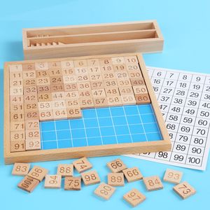 Junta de aprendizaje de matemáticas de madera juguete Montessori 1-100 números consecutivos de madera cien numerosas digitales aprendizaje para niños pequeños