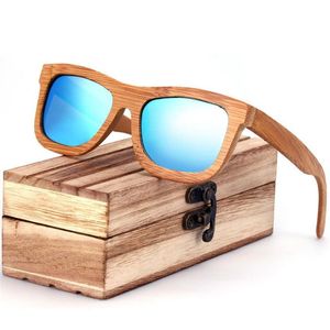 Gafas de sol polarizadas retro de madera Gasas de madera de bambú hechas a mano Fashion Fits Pantalized For Man and Women Whole Film CO248T