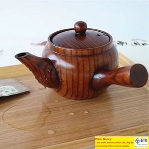Théière en bois de Style japonais, ensemble Kung Fu Vintage, théière à Long manche avec passoire, outil à thé