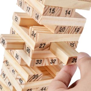 Bloc de construction de jouets en bois pour enfants éducation précoce Puzzle jeu de bureau 54 pièces