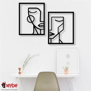 Arte de la pared de madera Decoración Antiguo Egipto Mujer Amor Calidad Ideas de regalos Oficina en el hogar Sala de estar Dormitorio Cocina Color negro Pintura 211222