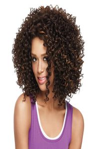 WoodFestival peluca afroamericana pelucas rizadas afro cortas sintéticas para mujeres negras pelo de fibra de longitud media 9961960