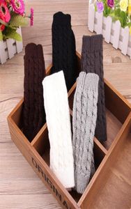 Manchettes à tricoter en laine demi-doigt amateurs de fleurs de chanvre tricotés gants sans doigts Biker femmes hiver Force élastique 3 2yf M26159108