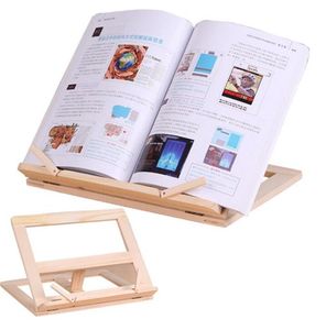 Cadre de lecture en laine Support de livre en bois réglable Support pour ordinateur portable portable Tablette Étude Cuisinier Livres de recettes Stands Organisateurs de tiroir de bureau LSK2082