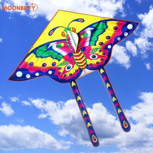 Work Colorful Kite Long Tails fighter kite Outdoor Butterfly design Kites Flying Toys For Children Kids Surf With Handle 0110