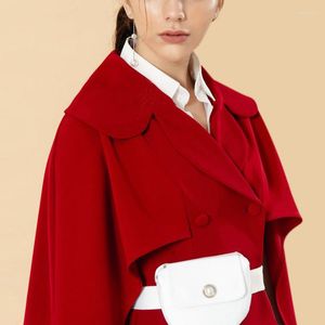 Vestidos de trabajo capa Blazer mujer manga larga diseñador de pasarela elegante damas rojo Mini vestido traje chaqueta doble botonadura Vestidos Mujer