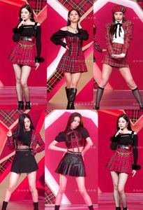 Robes de travail Kpop ITZY Girl Group Jazz Dance Plaid Vestes T-shirts Tops Stage Performance Hip Hop Mini Jupe Suit Street Sexy Clothing