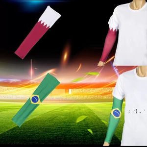 Bandera de la Copa del Mundo manga bola hielo seda manga regalo al aire libre protección solar fanáticos GCB15625