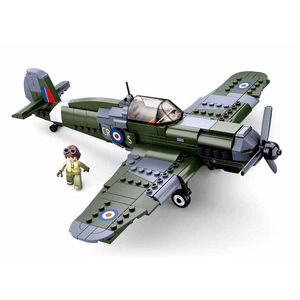 Segunda Guerra Mundial Supermarine Spitfire Plane Building Blocks WW2 Military Pazer Fighter Toys como regalo de Navidad para niños Q0624
