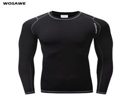 Wosawe Running Tshirt Fleece Thermal Underwear Winter Long Johns Tops Fitness Gym Shirts pour le jogging Cycling Sports Base Layer7524597