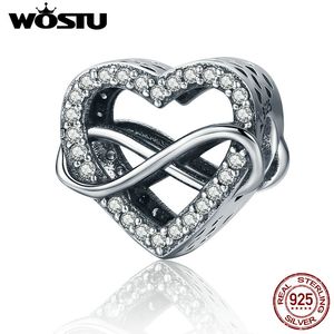 WOSTU Mode 925 Sterling Silver Endless Love Infinity Love Perles Fit Original WST Charm Bracelets DIY Bijoux Cadeau FIC432 Q0531