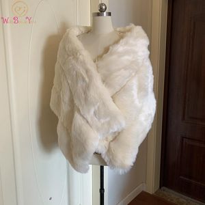 Envuelve las chaquetas Camina junto a ti Champán claro Faux Fur Wedding Wrap Bolero Mujeres Novia Chal Winter Cape Shrugs para Mariage Jacket