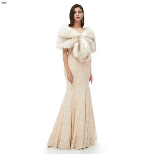 Wraps NZUK fausse fourrure de mariage haussements d'épaules mariée Cape robe de soirée Cape hiver chaud châles veste de mariée accessoires boléro Novia