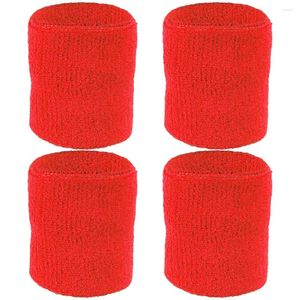 Support du poignet 2 paires Tennis (grand rouge) Protecteur confortable Sports de sport de golf Bandons de sueur pliables Enveloppe des hommes