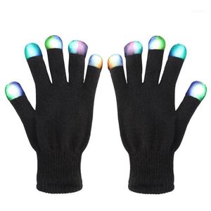 Support de poignet 2 pièces LED gants couleur changeante lumineux clignotant Halloween squelette scène Costume fête de noël événement approvisionnement