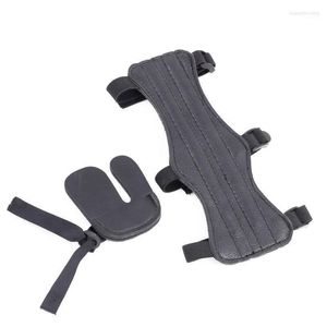 Soporte de muñeca Arma de arco del antebrazo Pestañas de dedo del protector Set para la referencia tradicional Bow ZJ55