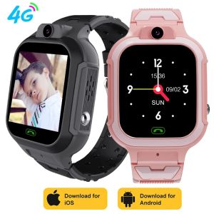 Bracelets 2022 Nouveau GPS Smart Watch Kids HD Camera Prise en charge de la carte SIM 4G Appelez Smartwatch WiFi GPS Positionnement pour iPhone Huawei Child Kid + Box
