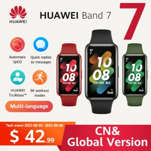 Bracelets en stock original Huawei Band 7 Smart Band Blood Oxygen 1,47 '' pouces de tracker cardiaque Smartband 2 semaines Life de batterie