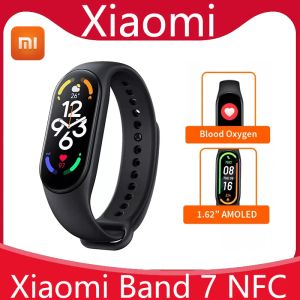 Bracelets Xiaomi Mi Band 7 NFC Bracelet intelligent 6 Color Amoled Screen Miband 7 Blood Oxygen Fitness Traker Traker Bluetooth Imperproof Smart Smart